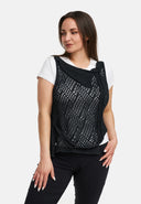 Kekoo Neule Poncho Epäsymmetrinen 'Cotton'