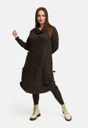 'Brunel' kjole – Cowl-Neck, siden rynkning & midilængde