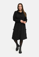 'Brunel' Vestido – Gola Cowl, franzido lateral & comprimento midi