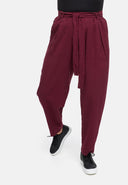 Pantalon avec ceinture à nouer en mélange chanvre-coton 'Elure'