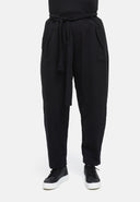 Pantalon avec ceinture à nouer en mélange chanvre-coton 'Elure'
