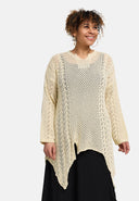 'Cotture' Knitted Shirt Long – A-Line in Airy Openwork Structure