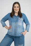 Blusa 'Sky' – Denim di alta qualità, Toppa e Elasticità