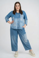 Blús 'Sky' – Denim Préimhe, Paiste & Síneadh