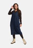 Robe salopette en denim bleu avec une fine structure 'Bella'