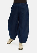 'Amira' Pants – balloon, dark denim & super stretch