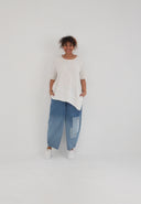 'Crissa' Tuniek – geplooid, licht & modern-asymmetrisch